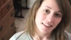 Cute Dark Blonde Girl Sucks Dick And Gags On Older Guys Cum