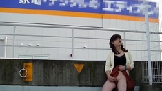 Japanese Crossdresser Outdoor Flashing.