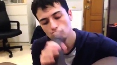 White Mexican Young Boy Sucking Black Cock Eating Cums