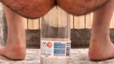 extreme ass insertion with 2 plastic bottles