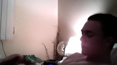 Horny Yorkshire lad cums for girl