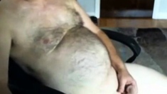 Handsome Hairy Dad Jerking Off