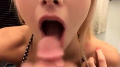 Blonde College Girl Sucks And Rides Cock In Changing Room