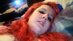 Redhead pigtails play with pussy with a dildo - negrofloripa