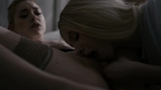 Blonde Jail Guard Gets Licked And Fingered By Lesbian Inmate