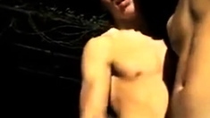 Hot Boy getting help from a friend