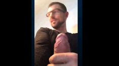 Str8 daddy showing off his cock on cam