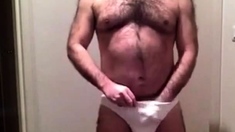 Hairy Daddy Strips And Plays