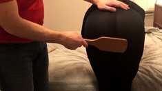 Paddling wife over tights