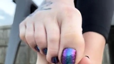 Linsey Dawn solo foot fetish