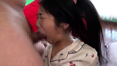 Asian girl screwed hardcore and gave blowjob