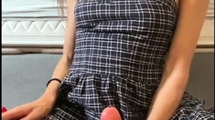 Katie amateur brunette girl toying pussy with a vibrator