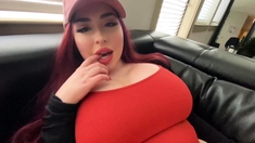 Hot Babe With Big Boobs Playing With Her Lactating Boobs