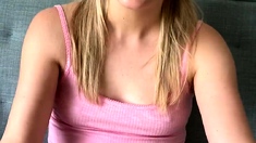 Amateur webcam slut shows tit on cam