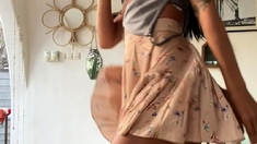 Busty brunette solo masturbation