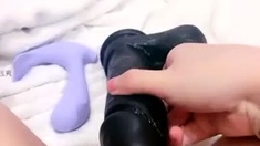 Girls Out West Amateur double toy masturbation