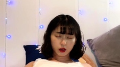 Horny japanese teen satomi stuffs herself with toy