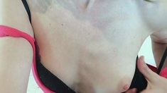 Cute curly brunette solo webcam masturbation