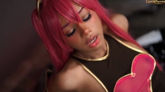 Sexy teen ebony solo toy masturbation