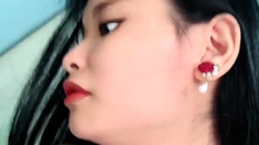 Amateur Asian teen sucks this big hard cock