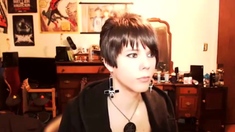 Short-Haired Crossdresser Cutie on Webcam