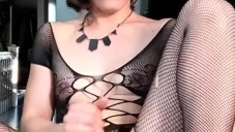 Sofia Rossi Intense Play On The Chair In Fishnet