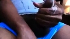 Hung Black Stud Strokes His Big Cock