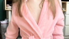 blonde teen pregnant girl has her pussy masturbated
