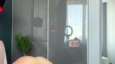 Small titted babe toys her pussy on webcam