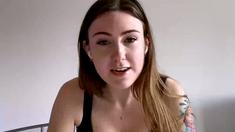 Brunette solo darling masturbating at home