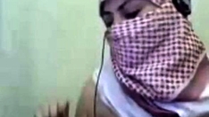 Palestine Arab Hijab Girl Show Her Big Boobs In Webcam