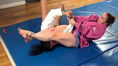 Female wrestling, Lesbian Strap on Sex at Academy Wresti