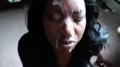 Ebony huge facial compilation