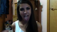 Hot Girl with Amazing Tongue Talent