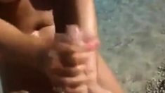 Handjob at the beach