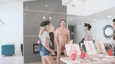 Painting Class Turns To Foursome With Horny Girlfriends